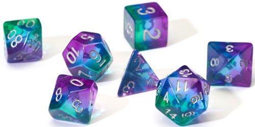 Sirius Dice: Semi-Translucent Blue Aurora - 7-Die Set | Card Merchant Takapuna