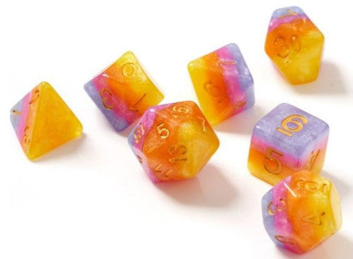 Sirius Dice: Semi-Translucent Tahitian Sunset - 7-Die Set | Card Merchant Takapuna