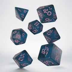 Sparkling Llama Dice Set (Glittering dark blue & pink) | Card Merchant Takapuna